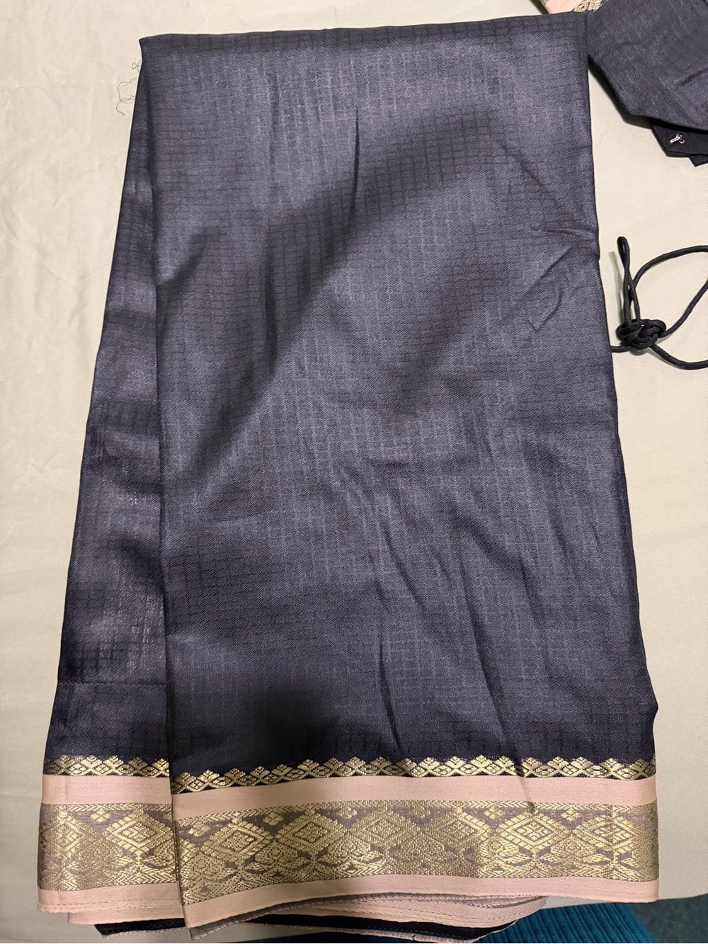 Classic Black Saree with Gold Trim